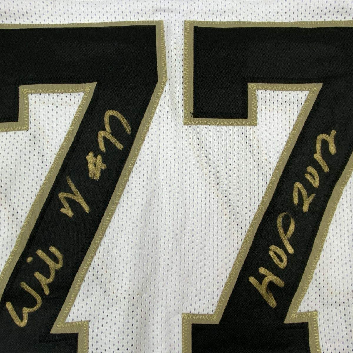 Framed Autographed/Signed Willie Roaf 33x42 New Orleans White Football Jersey JSA COA