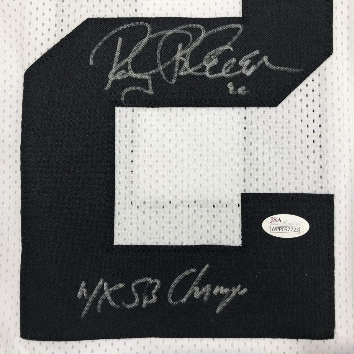 Framed Autographed/Signed Rocky Bleier 4x SB Champ 33x42 Pittsburgh White Football Jersey JSA COA