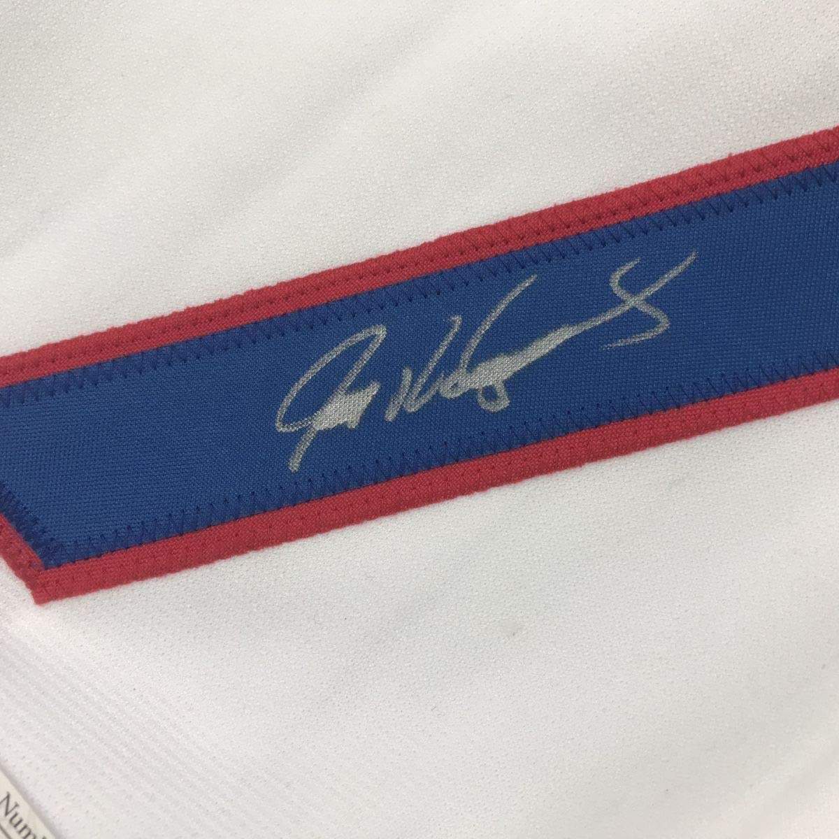 Framed Autographed/Signed Ivan Pudge Rodriguez 33x42 Texas White Baseball Jersey JSA COA