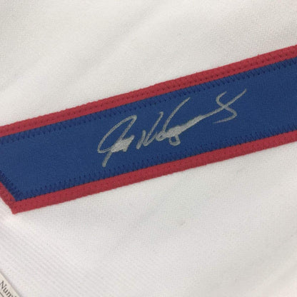 Framed Autographed/Signed Ivan Pudge Rodriguez 33x42 Texas White Baseball Jersey JSA COA