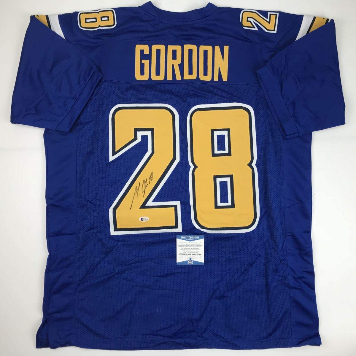 Autographed/Signed Melvin Gordon Los Angeles LA Color Rush Football Jersey Beckett BAS COA
