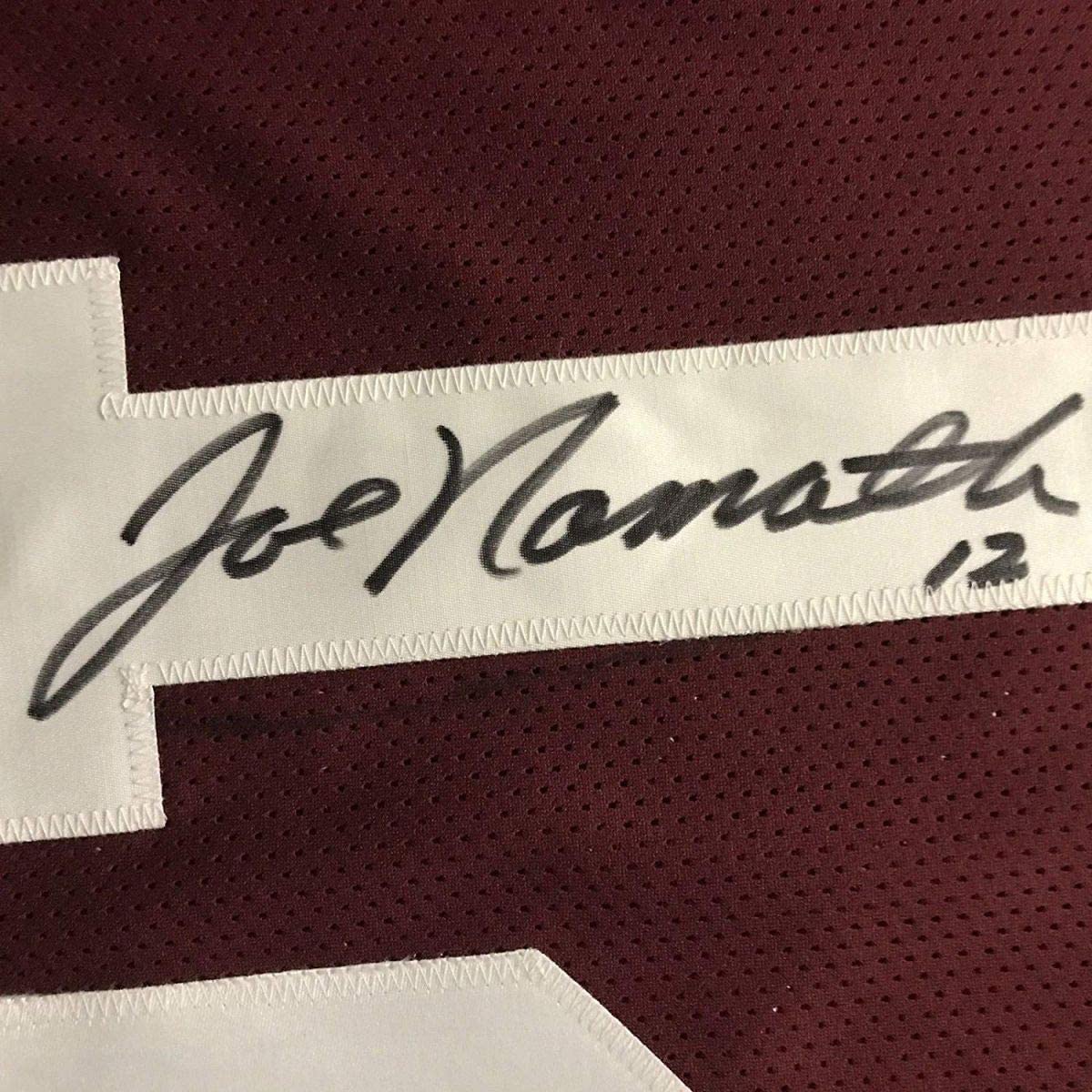 Framed Autographed/Signed Joe Namath 33x42 Alabama Crimson Tide Red College Football Jersey JSA COA
