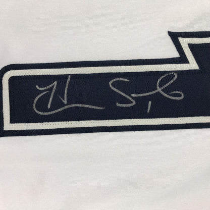 Framed Autographed/Signed Hope Solo 33x42 White Soccer Team USA World Cup Jersey JSA COA