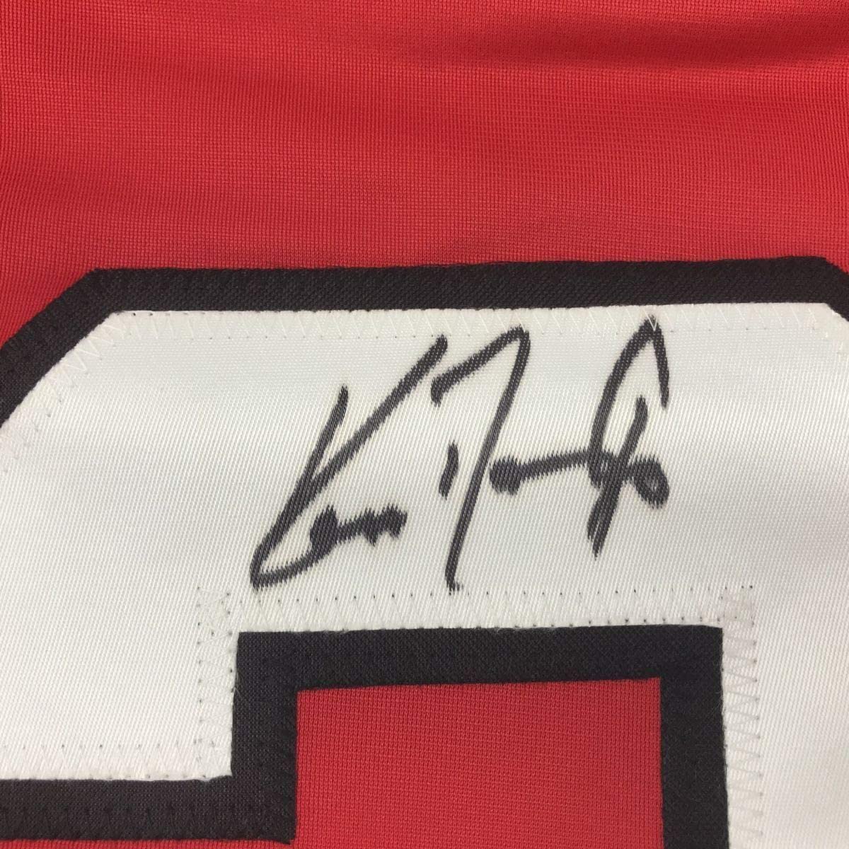 Framed Autographed/Signed Ken Daneyko 33x42 New Jersey Red Hockey Jersey PSA/DNA COA