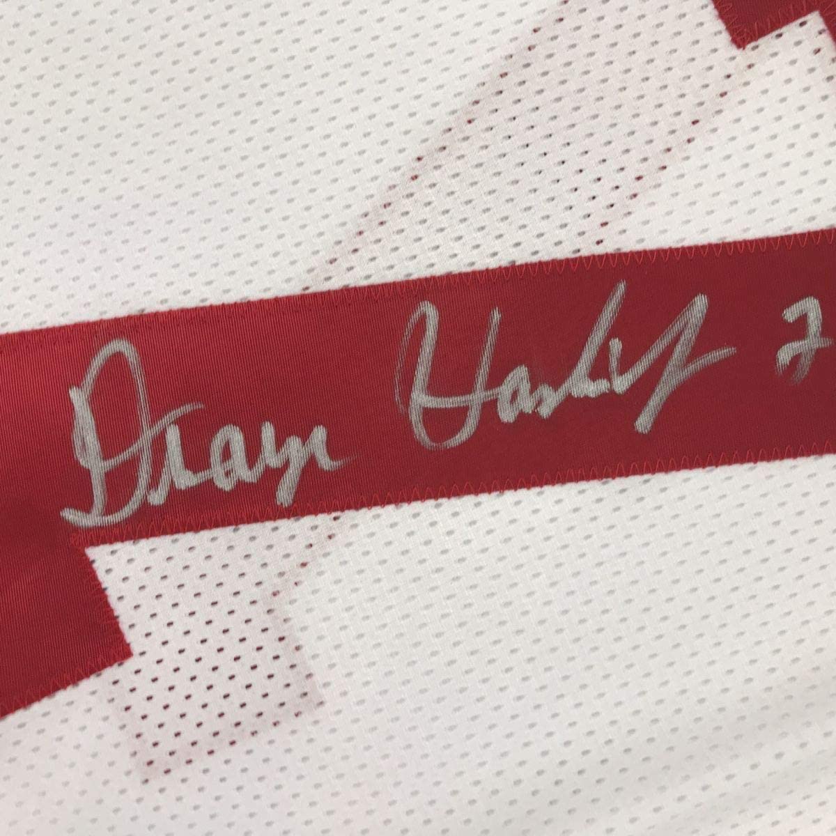 Framed Autographed/Signed Dwayne Haskins Jr. 33x42 Ohio State White College Football Jersey JSA COA