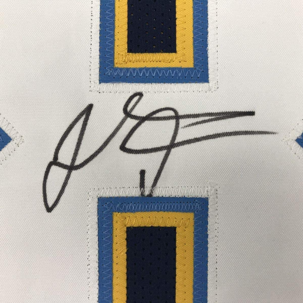 Framed Autographed/Signed Thomas Davis Sr. 33x42 Los Angeles LA Dark Blue Football Jersey JSA COA