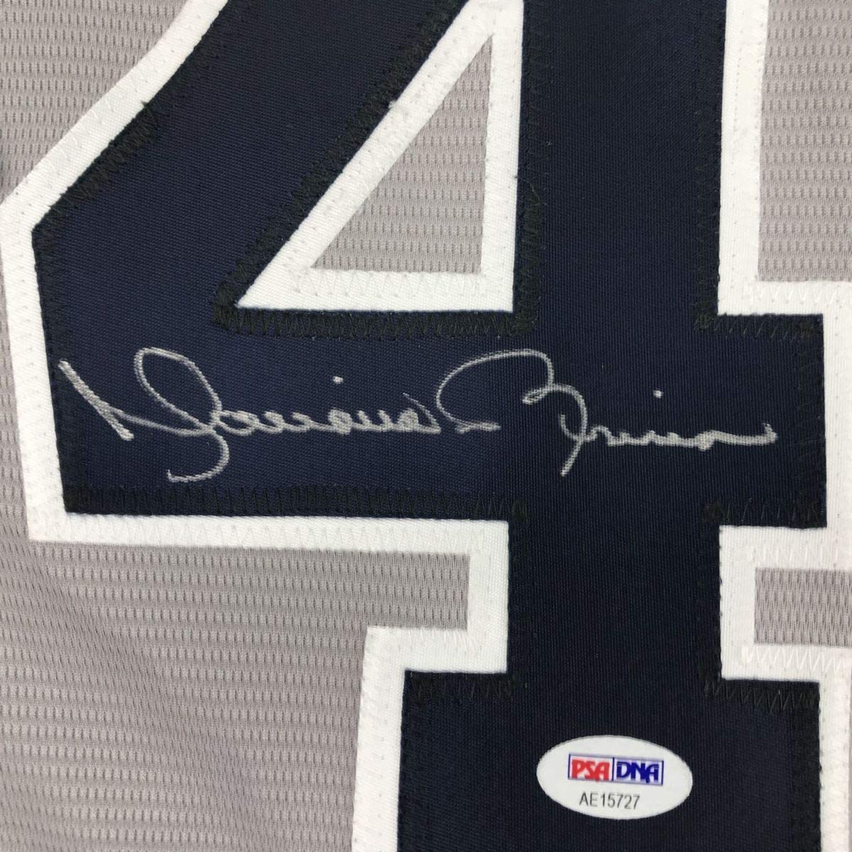 Framed Autographed/Signed Mariano Rivera 33x42 New York Grey Baseball Jersey PSA/DNA COA