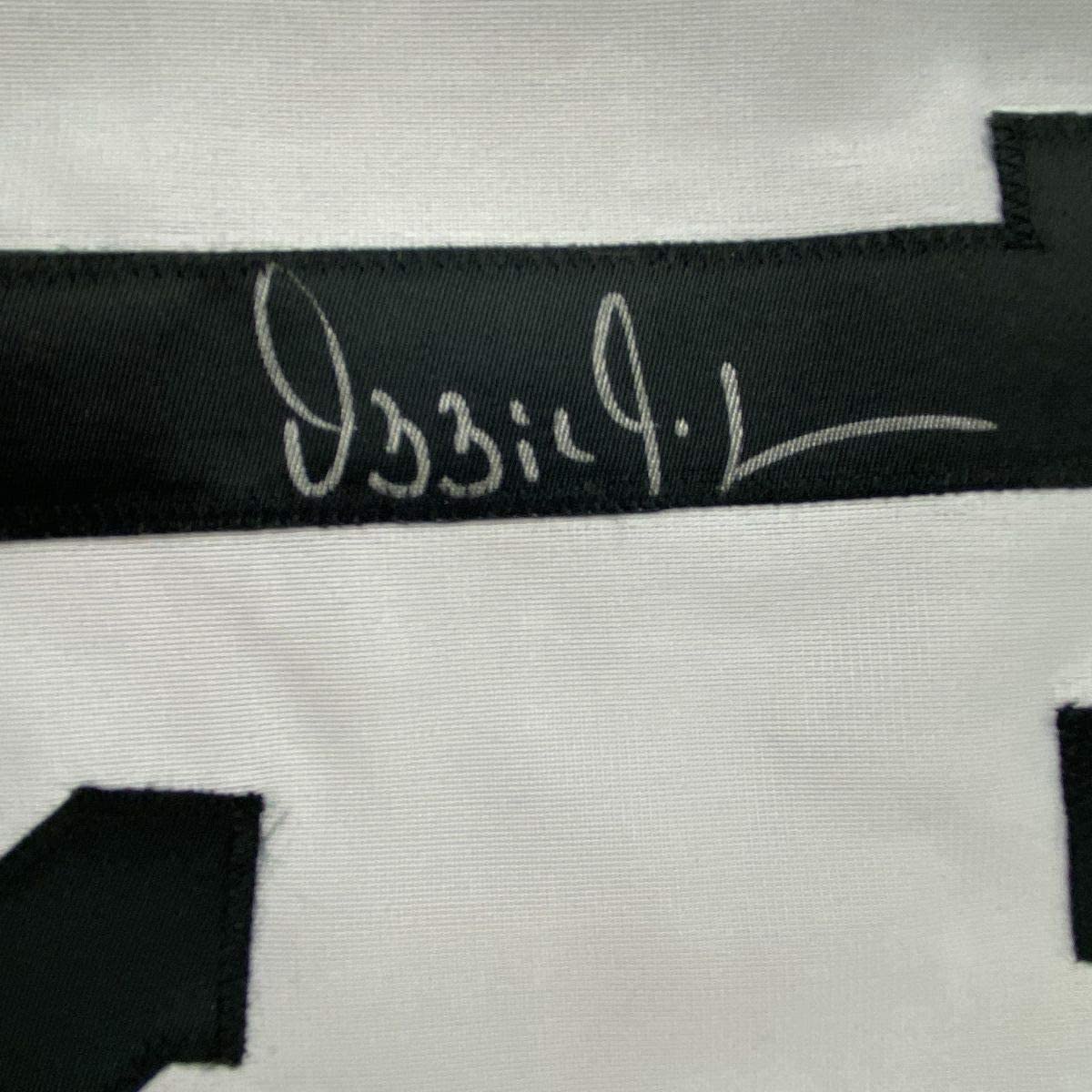 Framed Autographed/Signed Ozzie Guillen 33x42 Chicago Retro White Baseball Jersey JSA COA