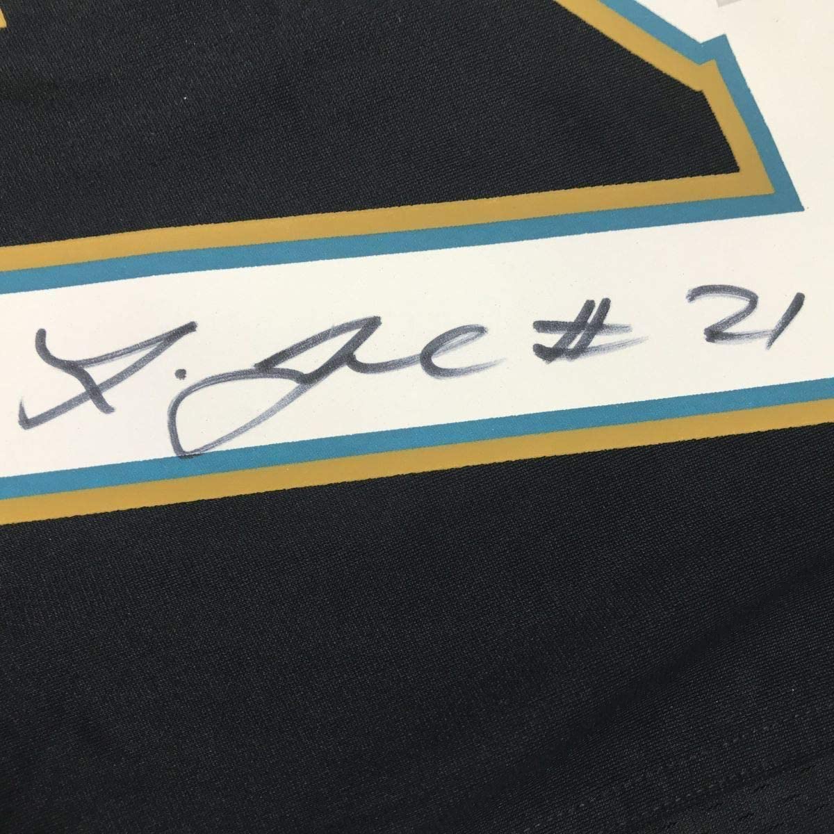 Framed Autographed/Signed Leonard Fournette 33x42 Jacksonville Black Football Jersey Fanatics COA