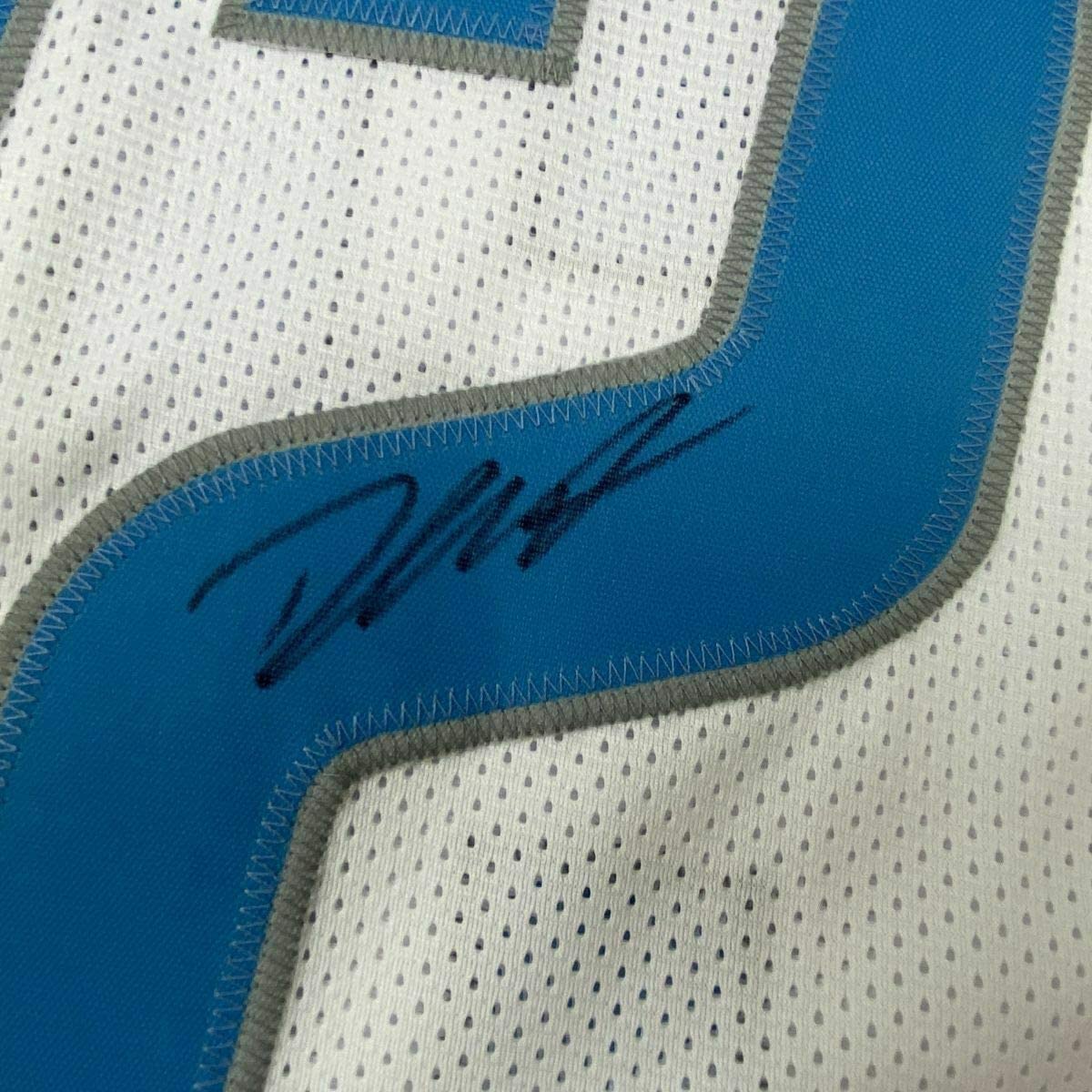 Framed Autographed/Signed D'Andre Swift 33x42 Detroit White Football Jersey JSA COA