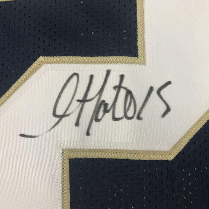 Framed Autographed/Signed Golden Tate 33x42 Notre Dame Blue College Football Jersey Beckett BAS COA