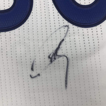 Framed Autographed/Signed Stephen Steph Curry 33x42 Golden State White Basketball Jersey JSA COA/LOA