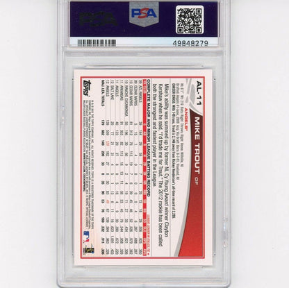 Graded 2010 Topps Team Set Mike Trout #AL-11 American League All-Stars Rookie RC Baseball Card PSA 10 Gem Mint