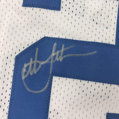 Framed Autographed/Signed Christian Laettner 33x42 Duke Blue Devils White College Basketball Jersey JSA COA