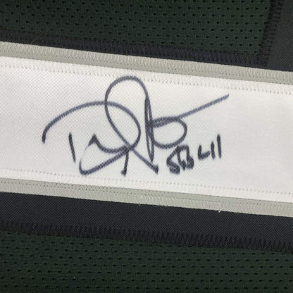 Framed Autographed/Signed Doug Pederson #1 33x42 Philadelphia Green Football Jersey Beckett BAS COA