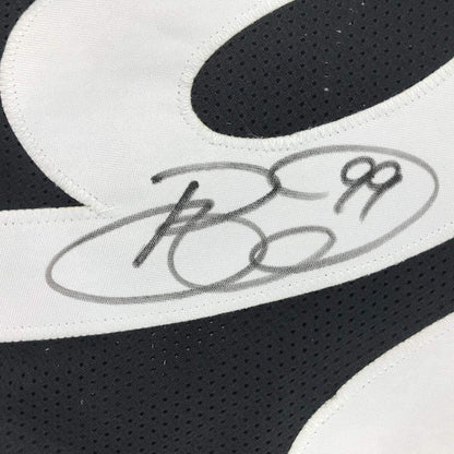 Framed Autographed/Signed Brett Keisel 33x42 Pittsburgh Black Football Jersey JSA COA
