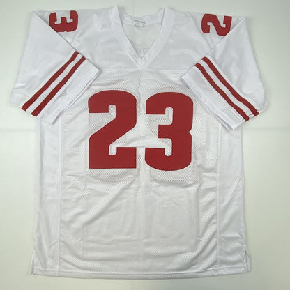 Autographed/Signed Jonathan Taylor Wisconsin White College Football Jersey JSA COA
