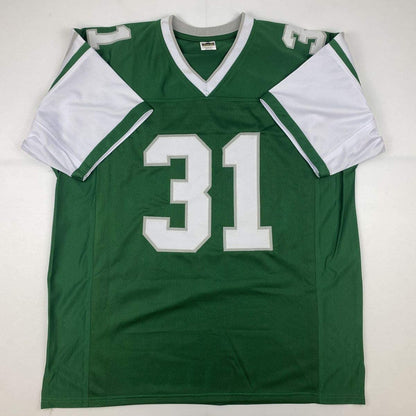 Autographed/Signed Wilbert Montgomery Inscribed Philadelphia Green Football Jersey PSA/DNA COA