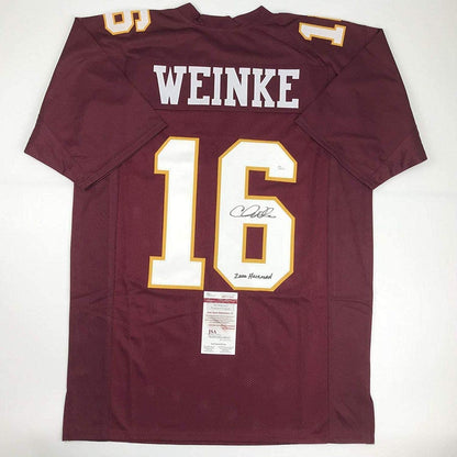 Autographed/Signed Chris Weinke"2000 Heisman" Florida State FSU Maroon Football Jersey JSA COA