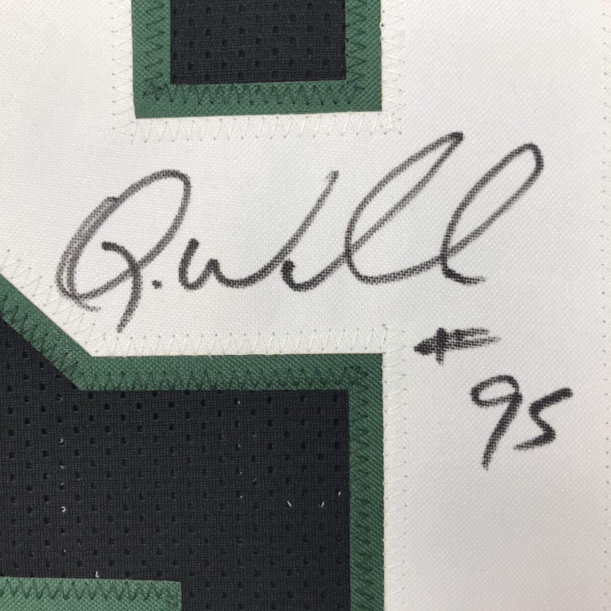 Framed Autographed/Signed Quinnen Williams 33x42 New York Black Football Jersey JSA COA
