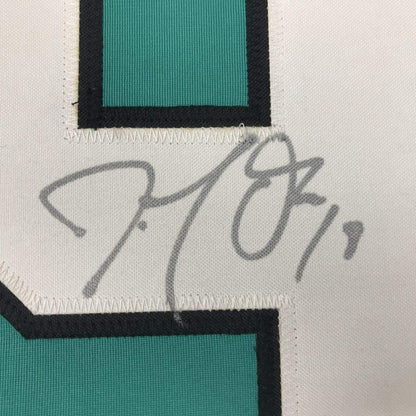 Framed Autographed/Signed Joe Thornton 33x42 San Jose Green Hockey Jersey Beckett BAS COA