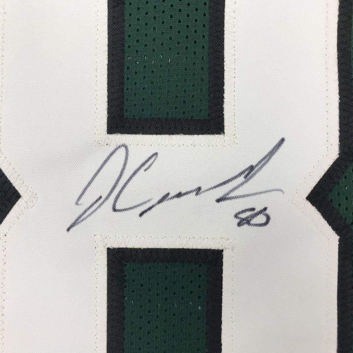 Framed Autographed/Signed Jamison Crowder 33x42 New York Green Football Jersey JSA COA