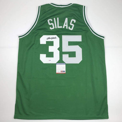Autographed/Signed Paul Silas Boston Green Basketball Jersey PSA/DNA COA
