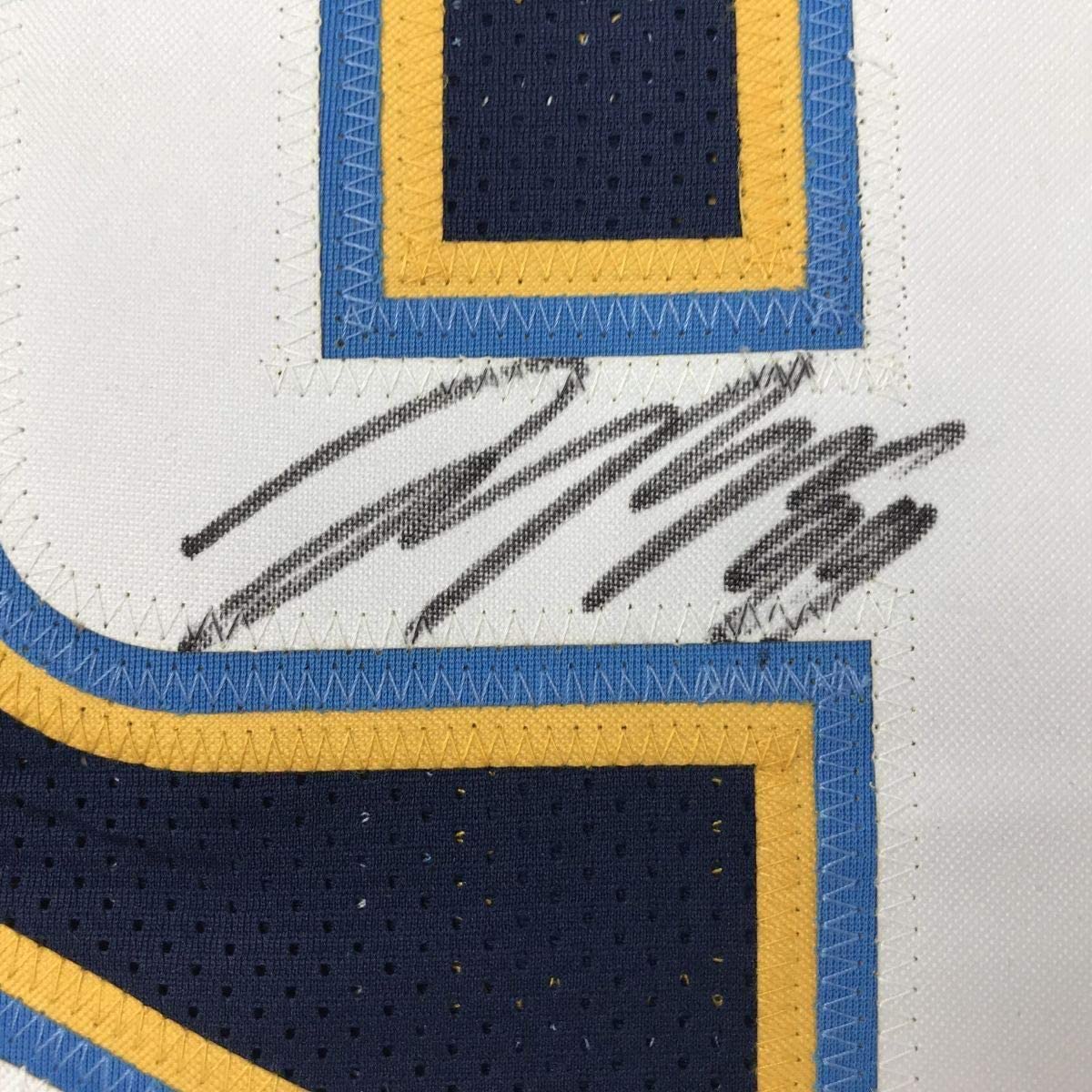 Framed Autographed/Signed Joey Bosa 33x42 Los Angeles LA Dark Blue Football Jersey JSA COA