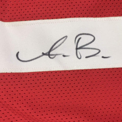 Framed Autographed/Signed AJ A.J. Brown 33x42 Ole Miss Red College Football Jersey JSA COA