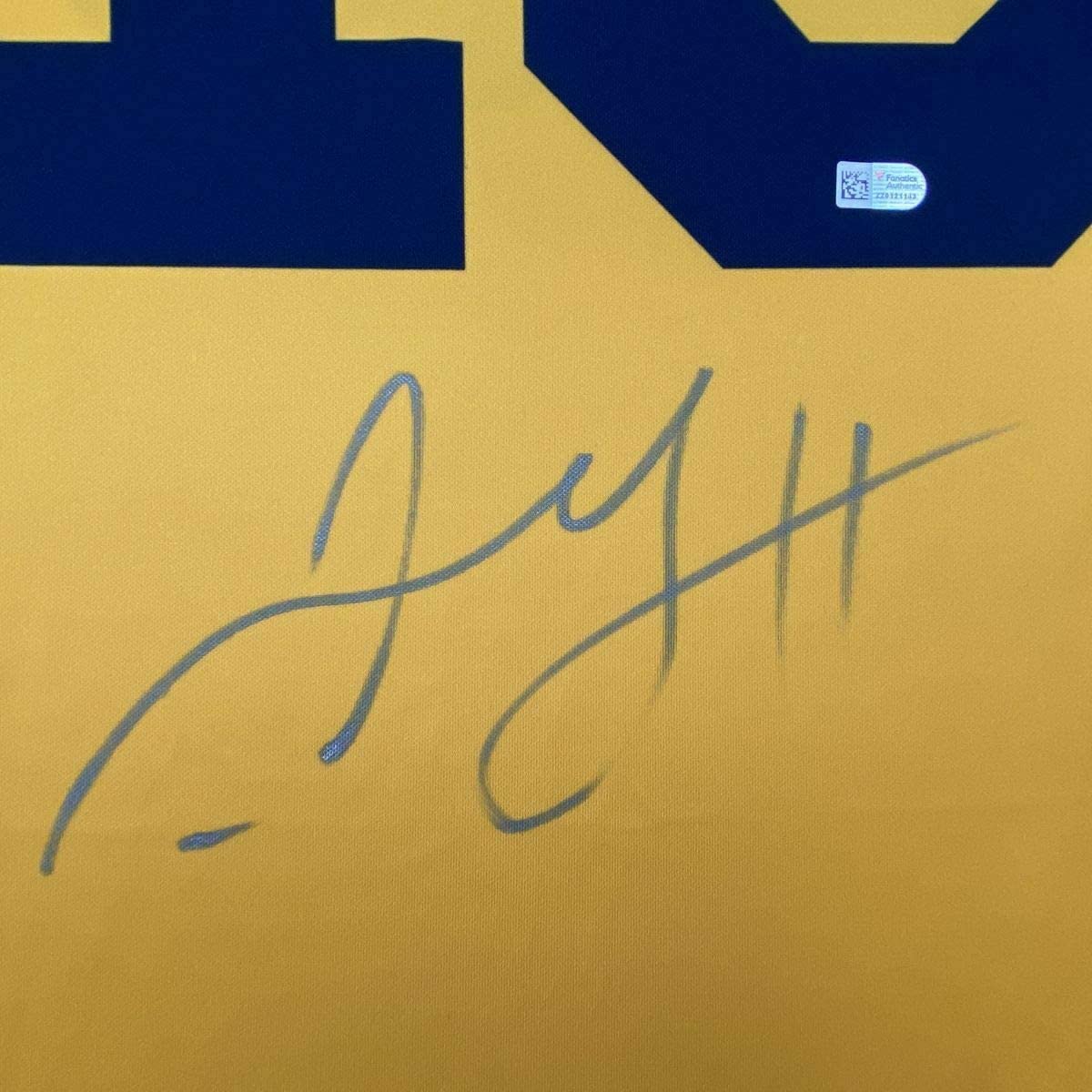 Framed Autographed/Signed Jared Goff 33x42 Los Angeles LA Yellow Color Rush Football Jersey Fanatics COA