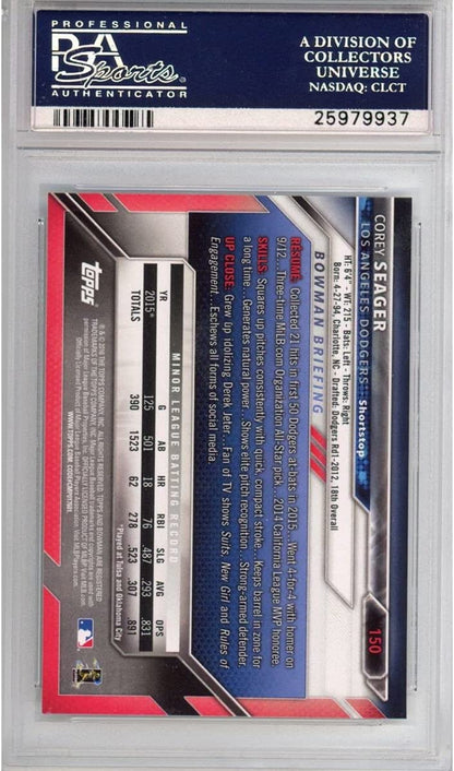 Graded 2016 Bowman Corey Seager #150 Rookie RC Baseball Card PSA 10 Gem Mint