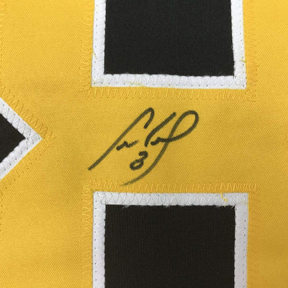 Framed Autographed/Signed Cam Neely 33x42 Boston Black Hockey Jersey JSA COA