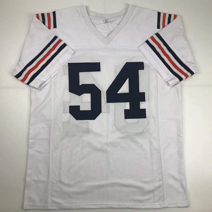 Autographed/Signed Brian Urlacher Chicago Retro White Football Jersey JSA COA