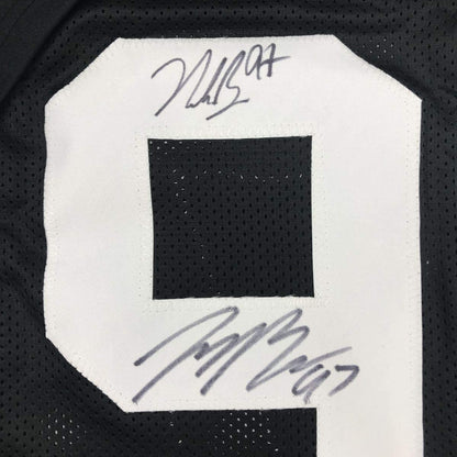 Framed Autographed/Signed Nick & Joey Bosa Brothers 33x42 Ohio State Black College Football Jersey JSA COA