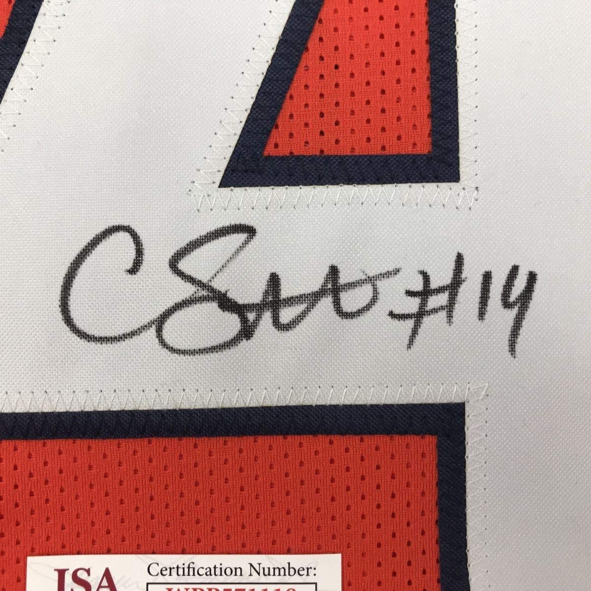 Framed Autographed/Signed Courtland Sutton 33x42 Denver Orange Football Jersey JSA COA