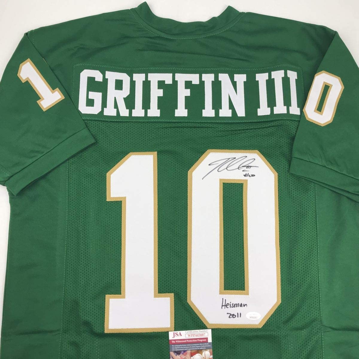 Autographed/Signed Robert Griffin III Baylor Green College Football Jersey JSA COA