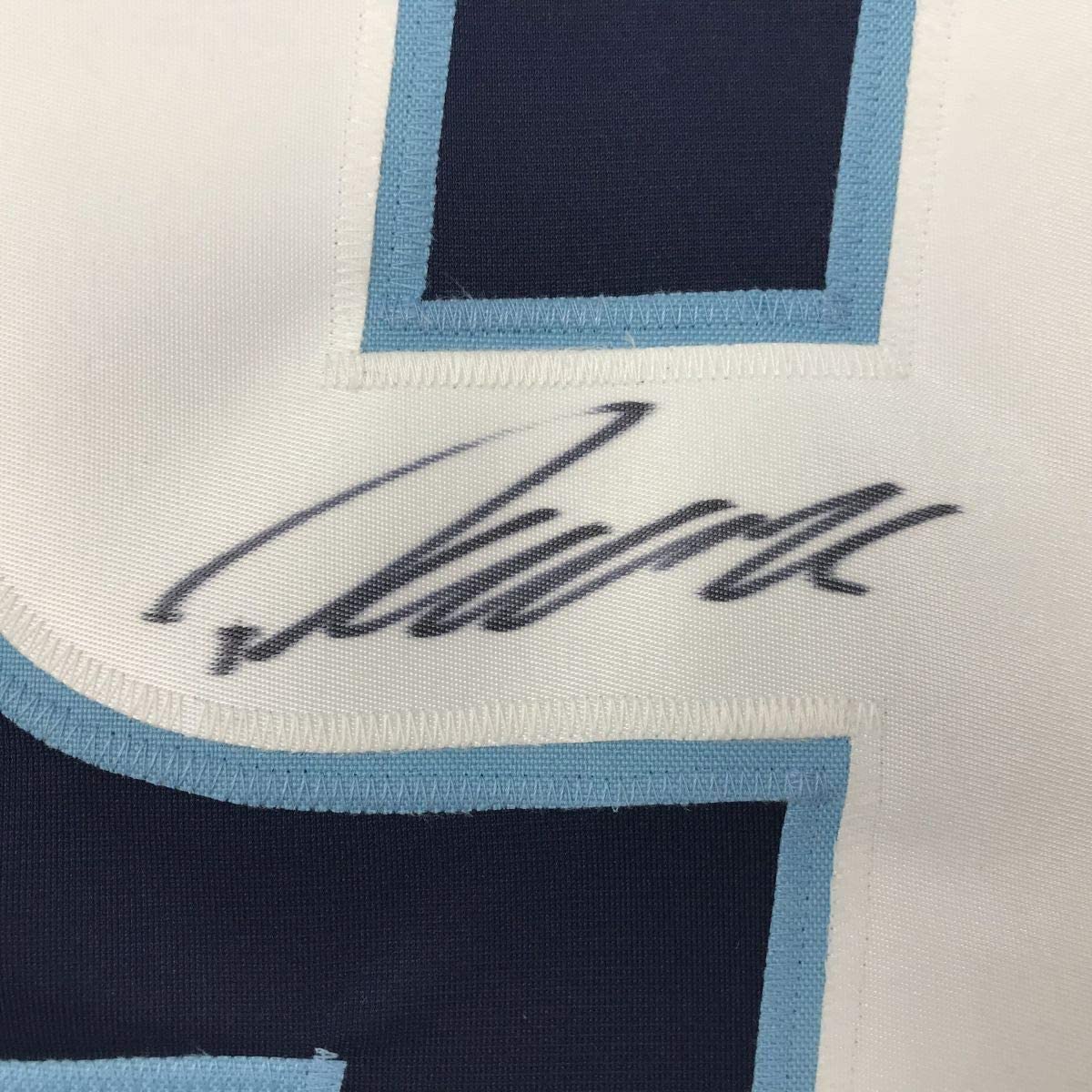 Framed Autographed/Signed Patrik Laine 33x42 Winnipeg Blue Hockey Jersey Beckett BAS COA