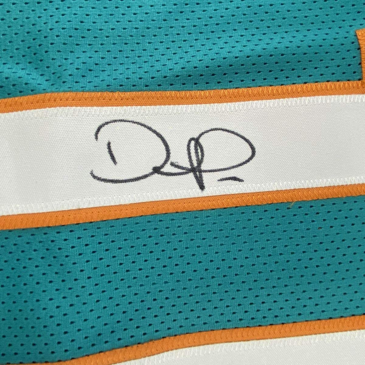 Framed Autographed/Signed Devante Parker 33x42 Miami Teal Football Jersey JSA COA