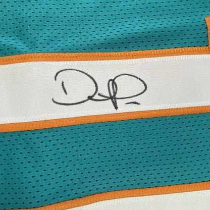 Framed Autographed/Signed Devante Parker 33x42 Miami Teal Football Jersey JSA COA