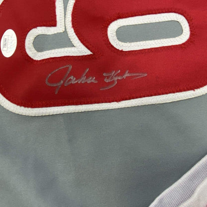 Autographed/Signed John Kruk Philadelphia Grey Baseball Jersey JSA COA