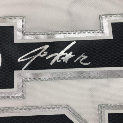 Framed Autographed/Signed LaMarcus Aldridge 33x42 San Antonio White Basketball Jersey JSA COA