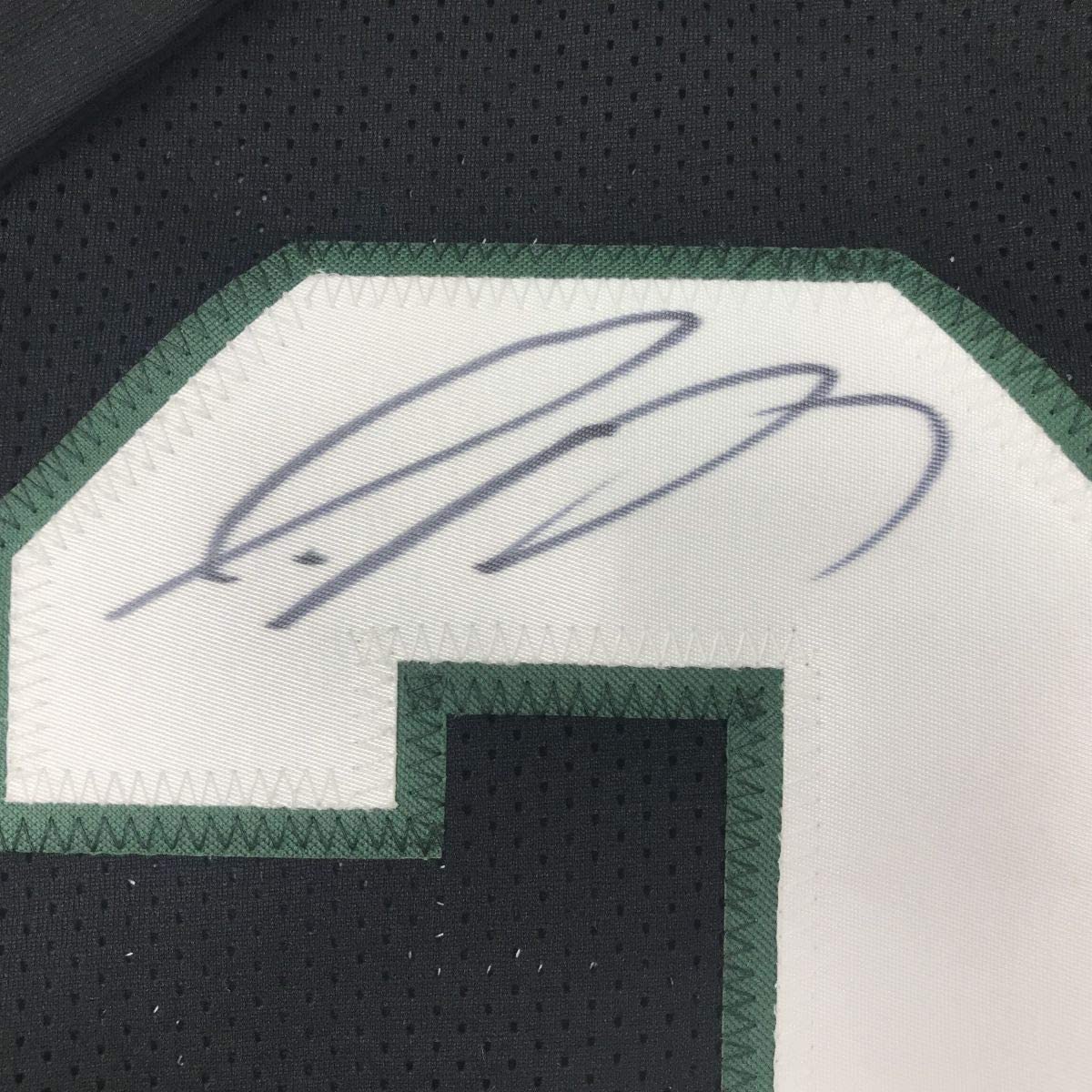 Framed Autographed/Signed Jamal Adams 33x42 New York Black Football Jersey JSA COA