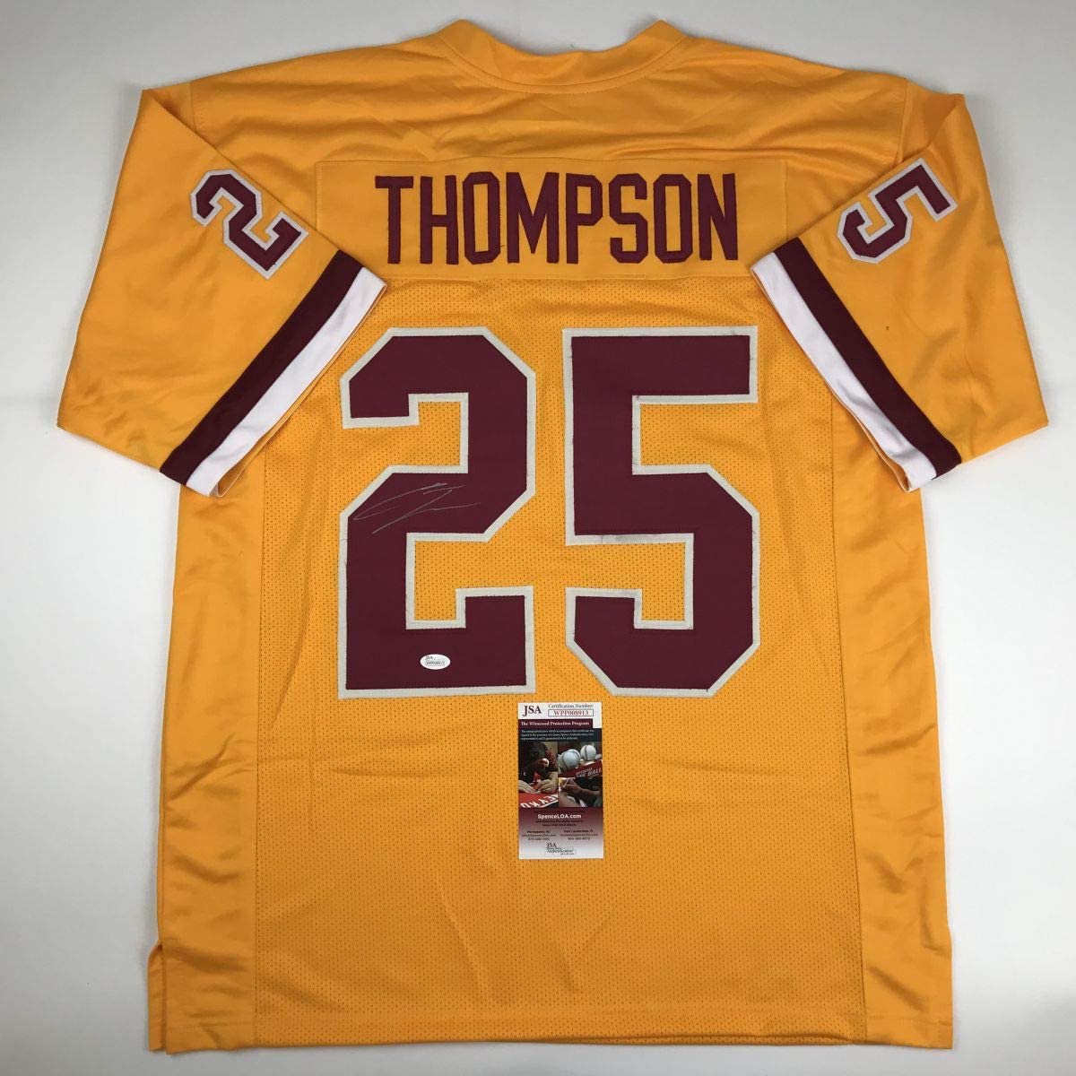 Autographed/Signed Chris Thompson Washington Yellow Football Jersey JSA COA