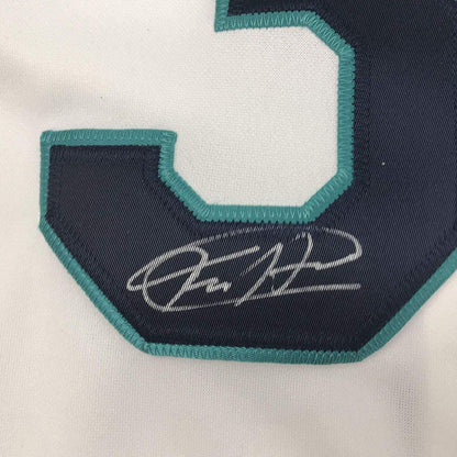 Framed Autographed/Signed Felix Hernandez 33x42 Seattle White Baseball Jersey JSA COA