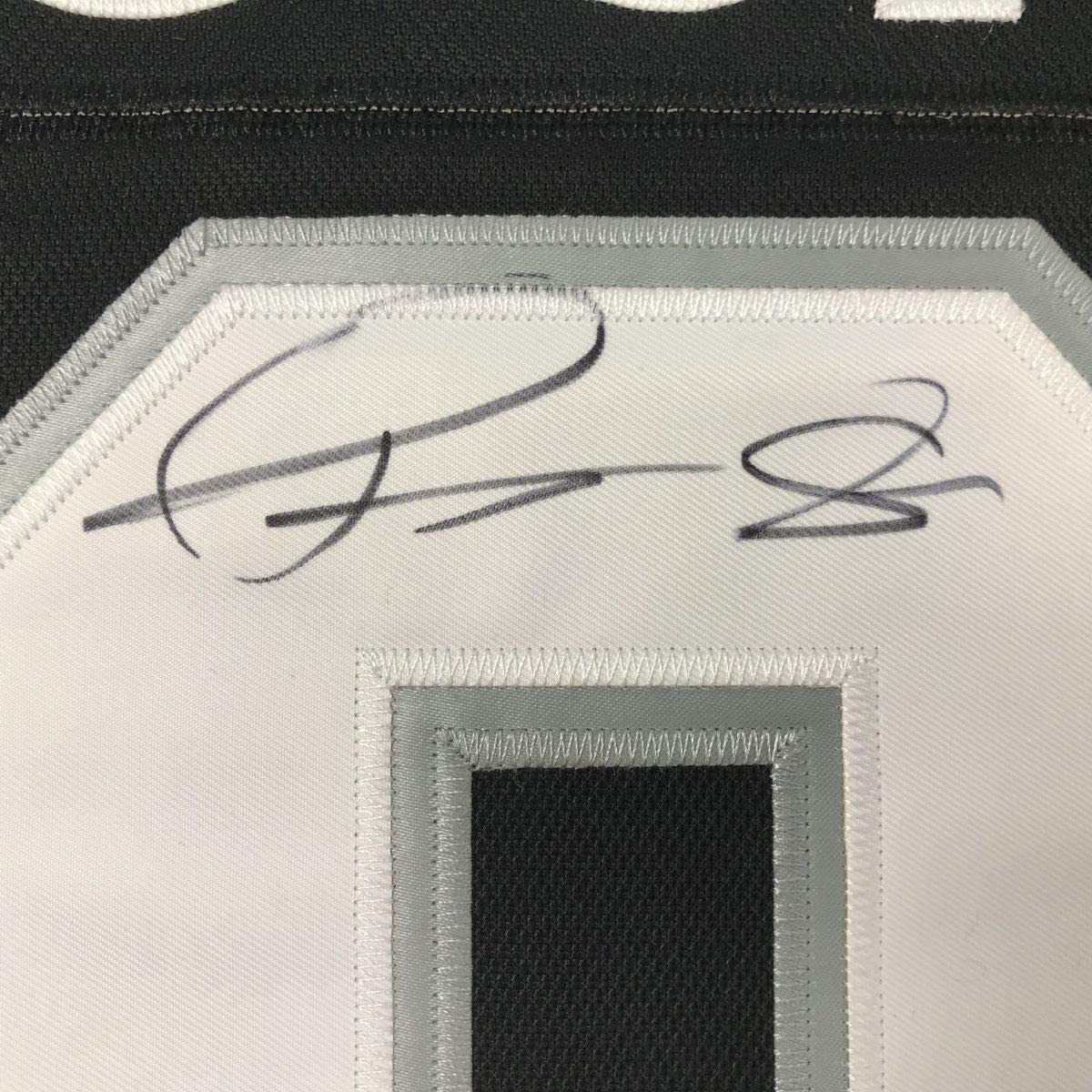 Framed Autographed/Signed Drew Doughty 33x42 Los Angeles LA Black Hockey Jersey JSA COA