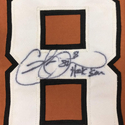 Framed Autographed/Signed Cat Osterman Hook Em 33x42 Texas Orange College Softball Jersey JSA COA