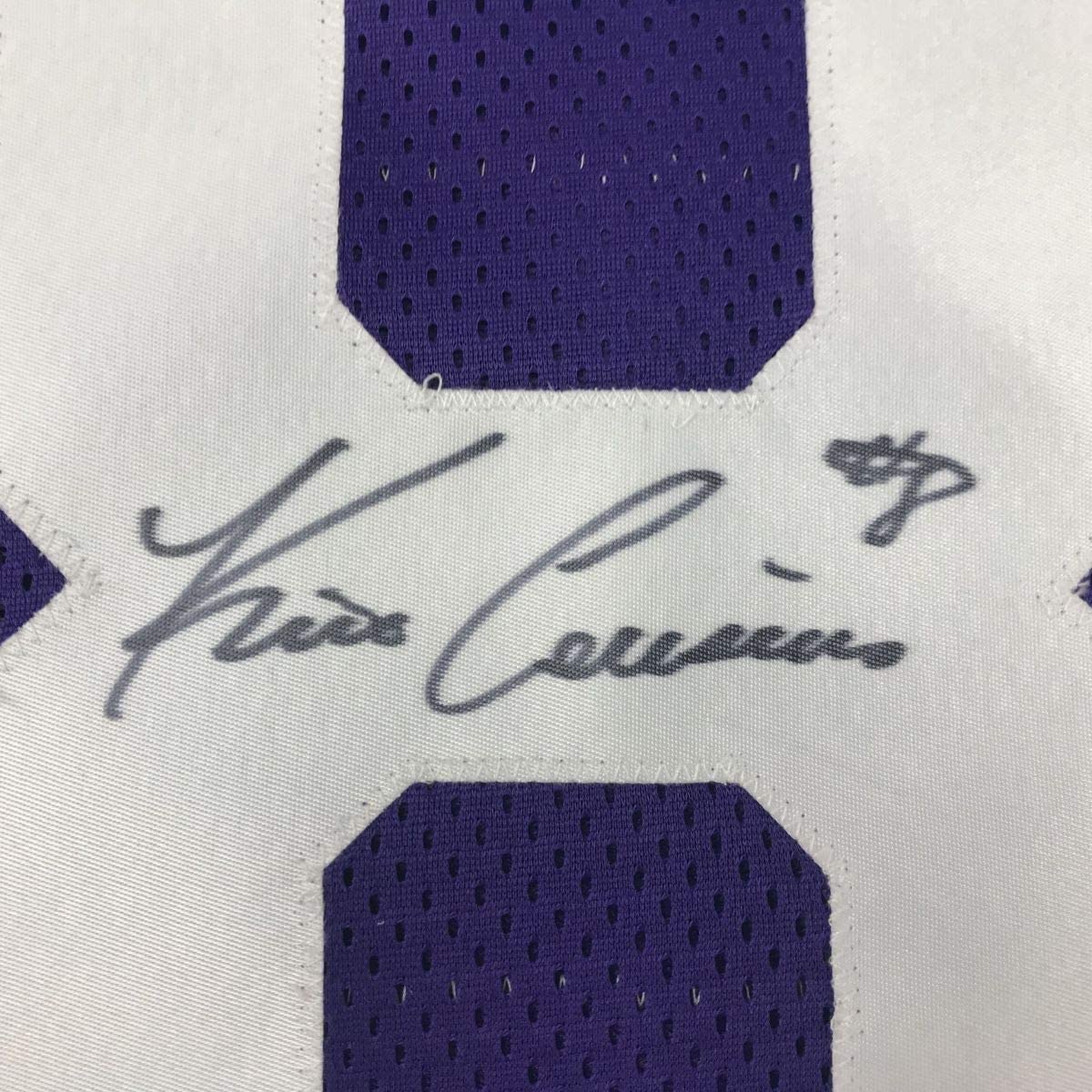 Framed Autographed/Signed Kirk Cousins 33x42 Minnesota Purple Football Jersey PSA/DNA COA