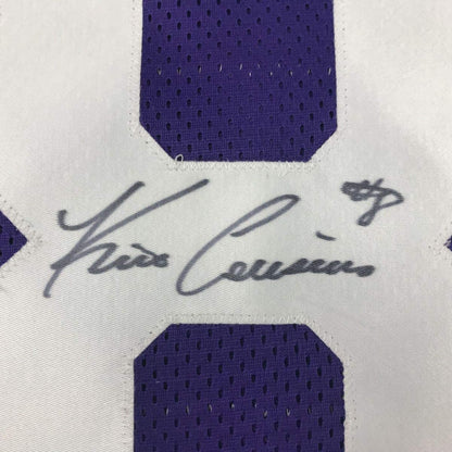 Framed Autographed/Signed Kirk Cousins 33x42 Minnesota Purple Football Jersey PSA/DNA COA