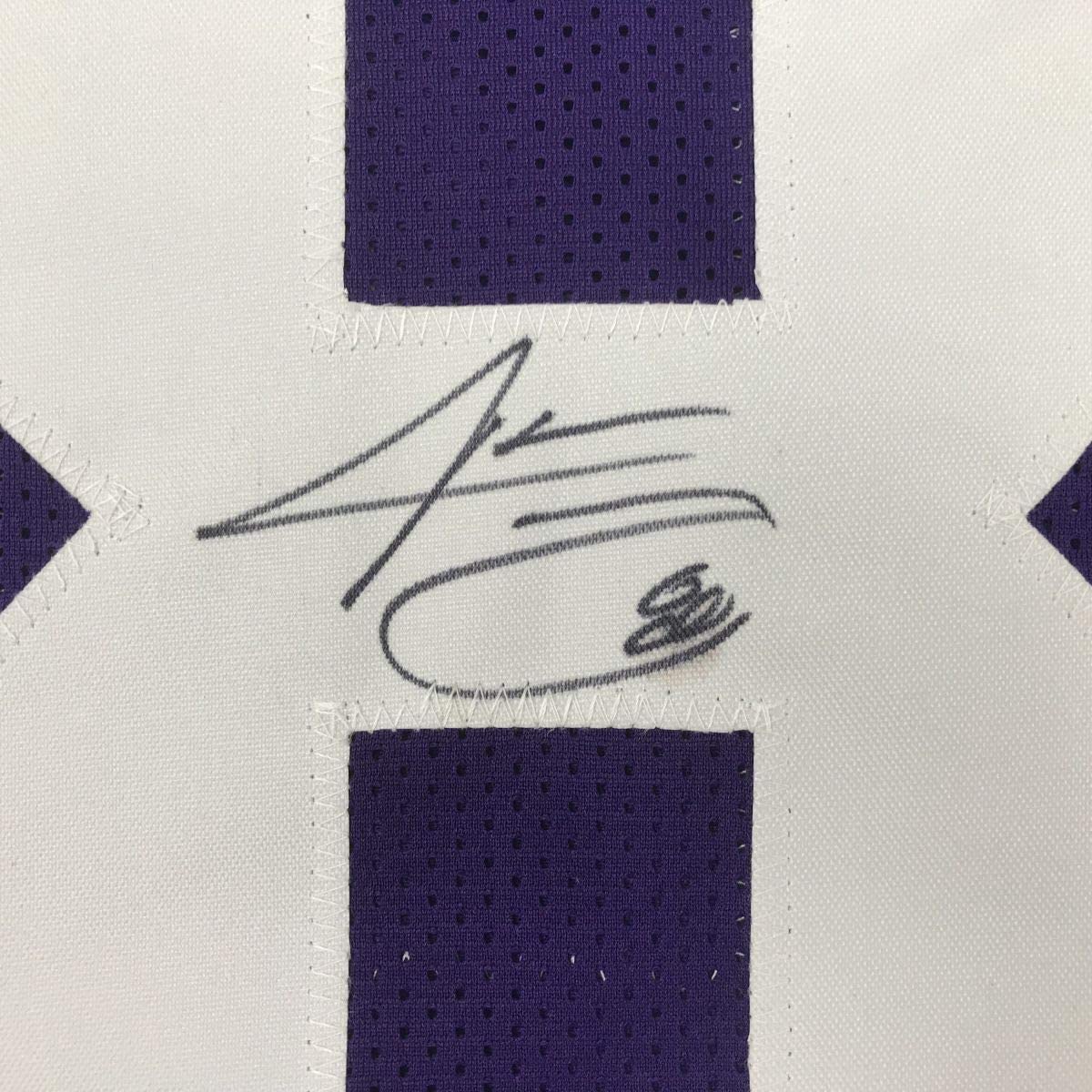 Framed Autographed/Signed Jarvis Landry 33x42 LSU Purple College Football Jersey JSA COA