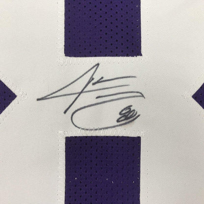 Framed Autographed/Signed Jarvis Landry 33x42 LSU Purple College Football Jersey JSA COA